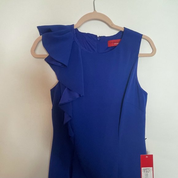 Carmen Marc Valvo Cobalt Blue Evening Formal Gown - Picture 8 of 13